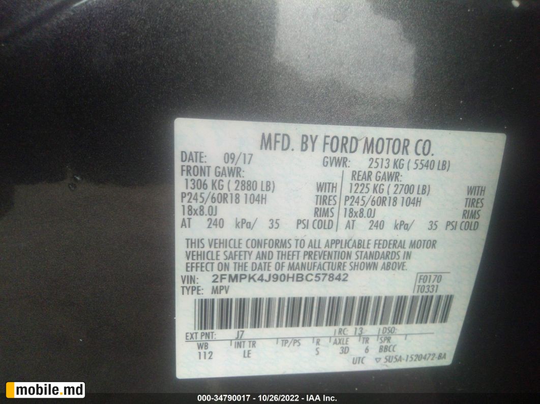 2017 Ford Edge — photo 9
