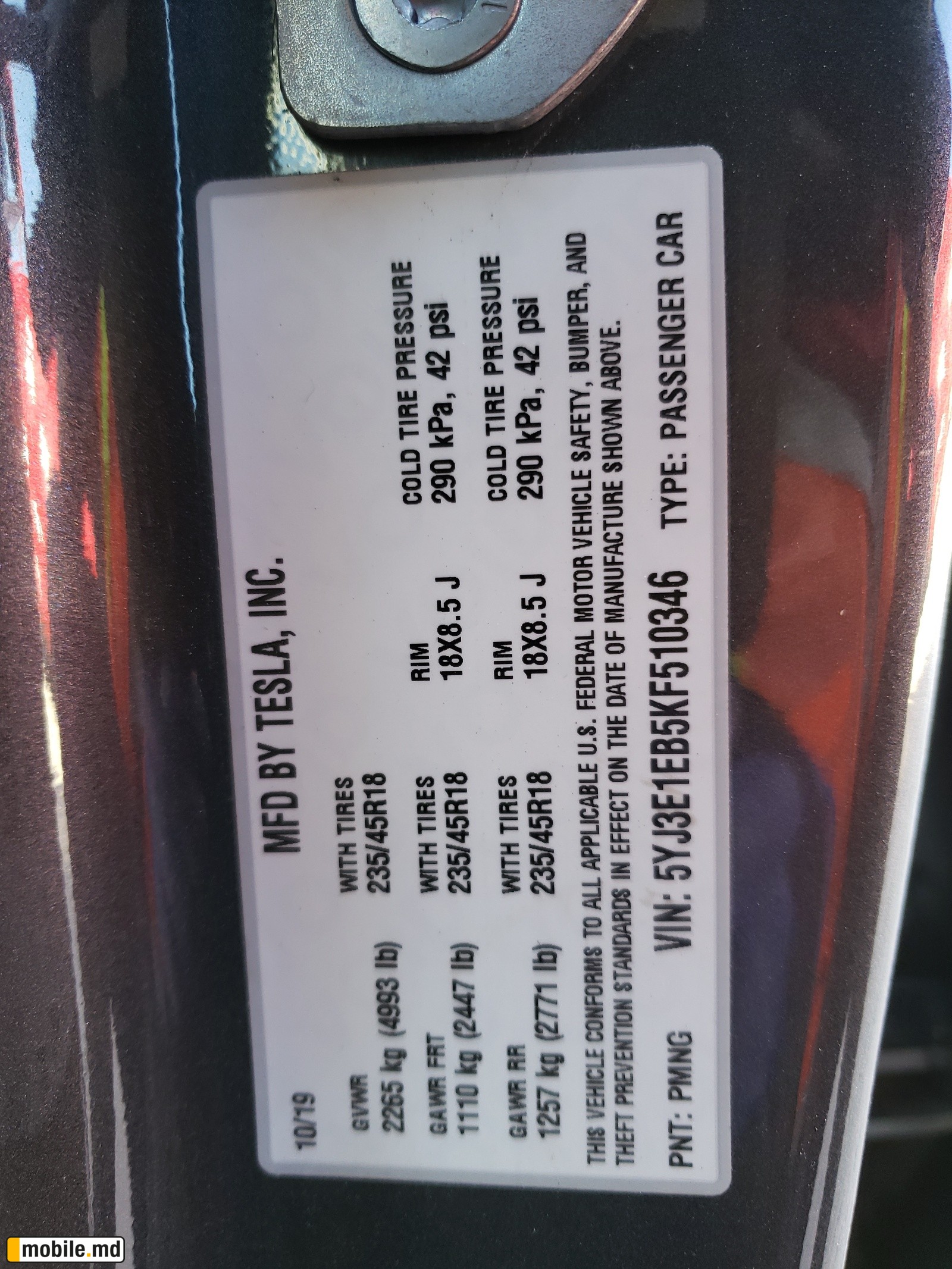 2019 Tesla Model 3 — photo 10