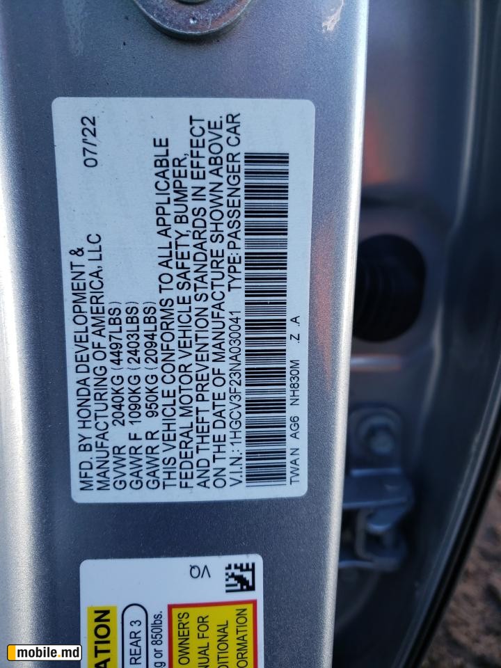 2022 Honda Accord — photo 13