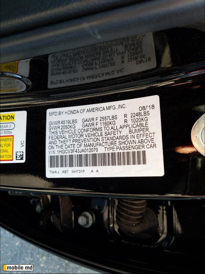 2018 Honda Accord — photo 10