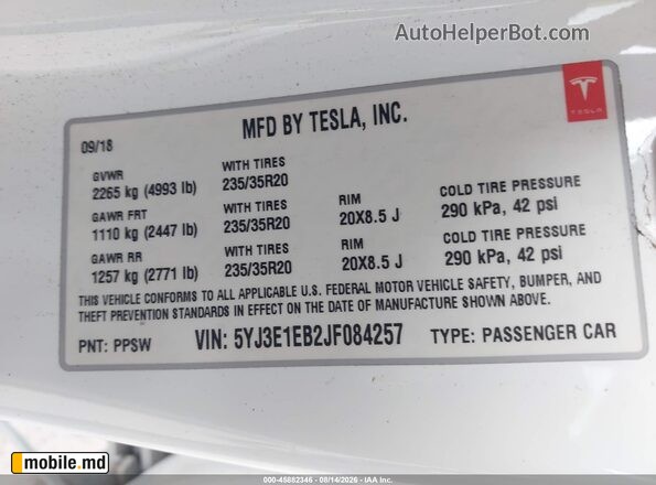 2018 Tesla Model 3 — photo 9