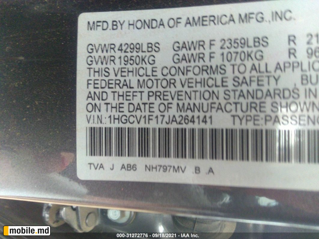 2018 Honda Accord — photo 9