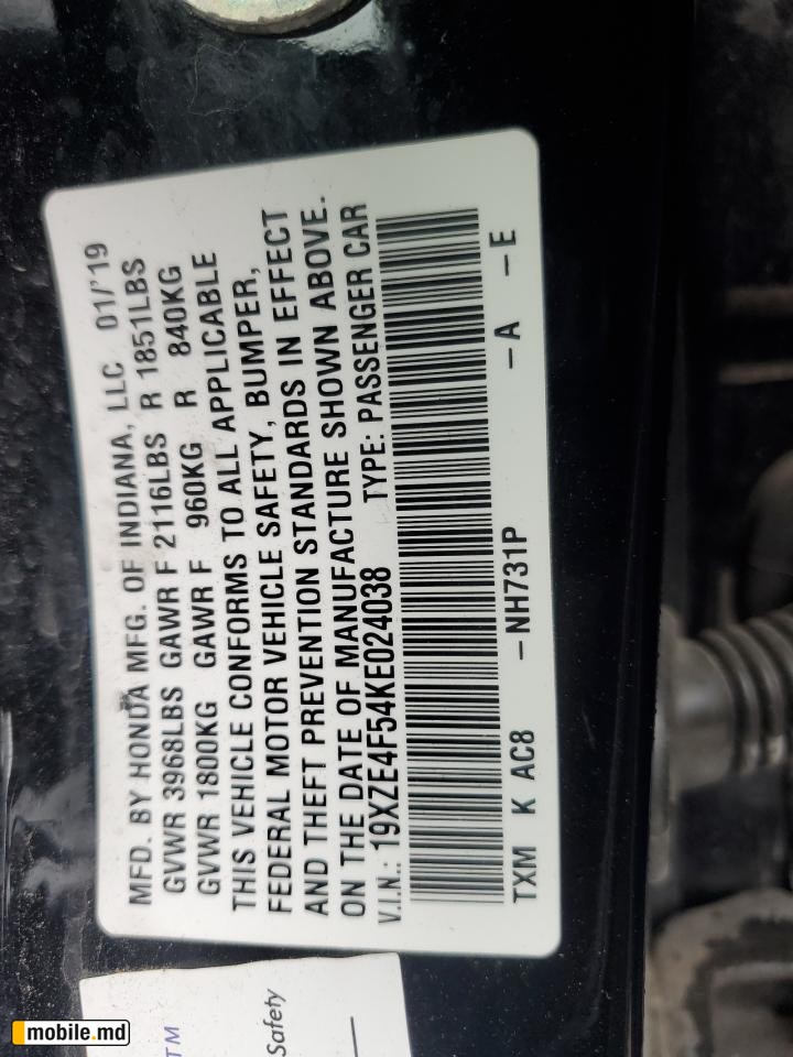 2019 Honda Insight — photo 13